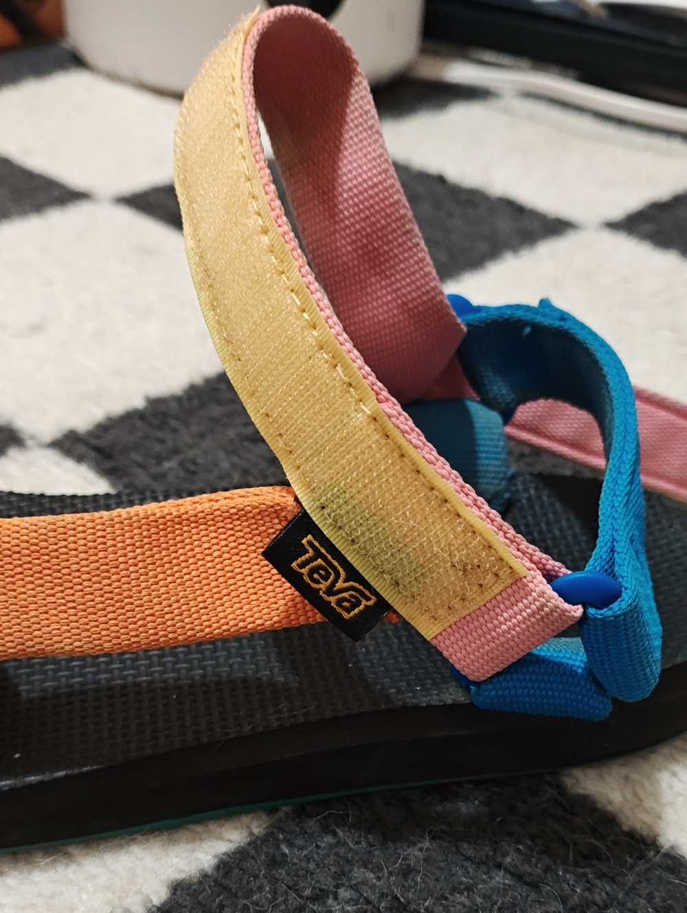 Teva Colorblock Sandals - Pink, Teal, Orange, Yellow - Picture 2 of 4